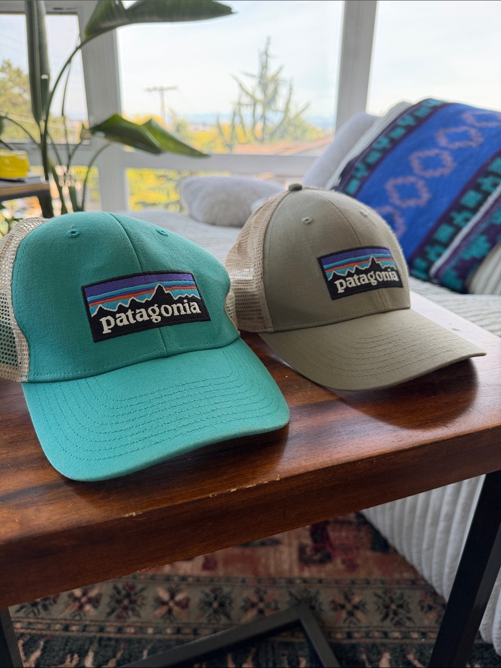Patagonia Trucker Hat (2) - Teal and Tan